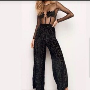 Victoria’s Secret sheer mesh and velvet jumpsuit